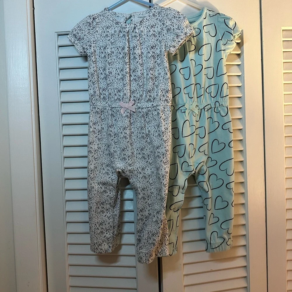 Carter's Black Speckled Bodysuit and Blue Hearts Bodysuit - Picture 5 of 10